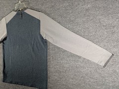 LL Bean Shirt Mens Medium Gray Blue Crew Wool Blend Fleece Lined Long Sleeve