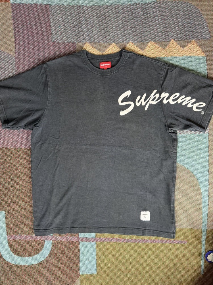 Rare SUPREME FW20 2020 Shoulder Arc Spell Out T Shirt Streetwear Black Large Fad