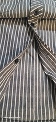 Seven Souls Striped White & Black Button Up Shirt Size Large With Patches