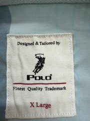 Polo Mens Shirt Light Blue Striped Cotton Button Up Logo XL Regular