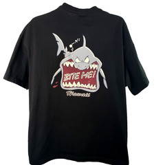 Hawaii Bite Me Shark Graphic T-Shirt Mens 2XL Black Short Sleeve Cotton