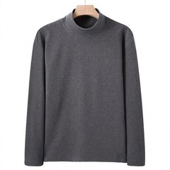 Men’s Smooth Fabric Long Sleeve Inner Shirt Half Turtleneck for Daily Wear