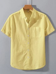 Fashionable High-Quality 100% Pure Cotton Solid Color Simple Men’s Short-Sleeve