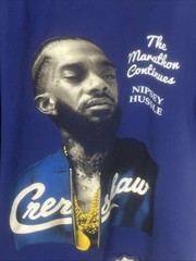 Blue Shaka Wear Nipsey Hussle Crenshaw Marathon Continues Blue T-Shirt 2XL