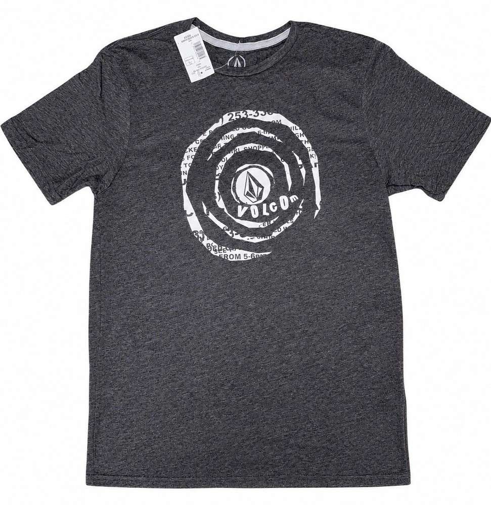 NWT Volcom Shred Stone SS Tee Mens Medium Heather Black Graphic T-Shirt