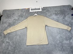 VTG Thermal Waffle Knit Shirt Mens Medium Tan Crewneck LS Base Layer Top 70s 80s
