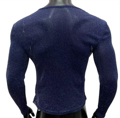 Mens Glitter Shirt Top See Through Lace T-Shirt Sheer Mesh Undershirts