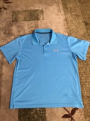 BCG Men’s POLO GOLF Shirt LIGHT AQUA OR TEAL BLUE TRU-WICK Dry Wicking size XL