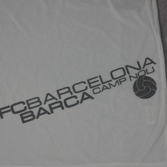 Nike T Shirt Mens L White Football FC Barcelona Soccer World Cup Stretch Jersey