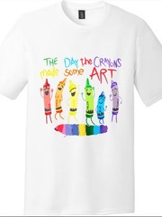 Rainbow Cartoon Crayons Art Teacher Unisex Back To School Summer T Shirt