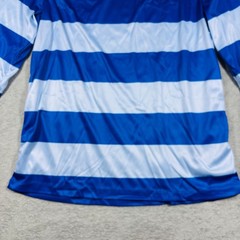 Striped Light Weight Long Sleeve Shirt Mens Sz M Blue White Crew Neck Polyester