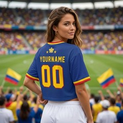 Custom Colombia Soccer Crop Top Jersey Personalized Name Number Women’s Football