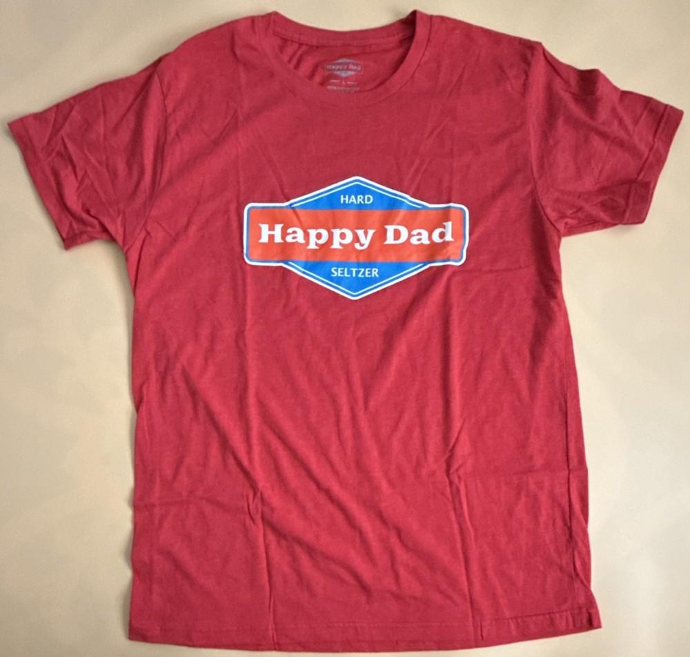 Hard Seltzer Happy Dad Full Send Graphic T-Shirt Men’s Large Red Nelk Boys