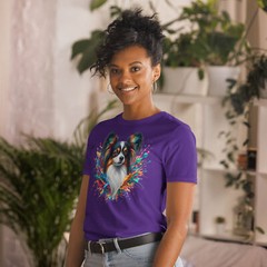Colorful Splash Papillon Dog T-Shirt | Unisex Softstyle | Vibrant Graphic Tee