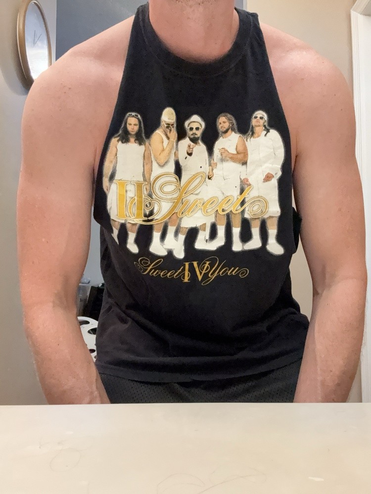 mens – Sz L Workout shirt Stringer – MUSCLE CUT – Gains