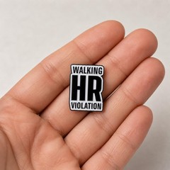 Funny Office Pin – Enamel Humor Work Joke Pins Brooch with Walking HR Violati…