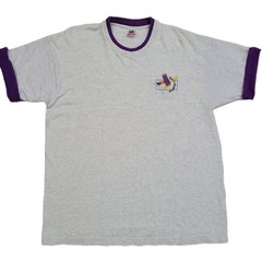 Vintage Fruit Of The Loom Shirt XL Gray Purple Cuff 90s USA Hair Stylist Barber