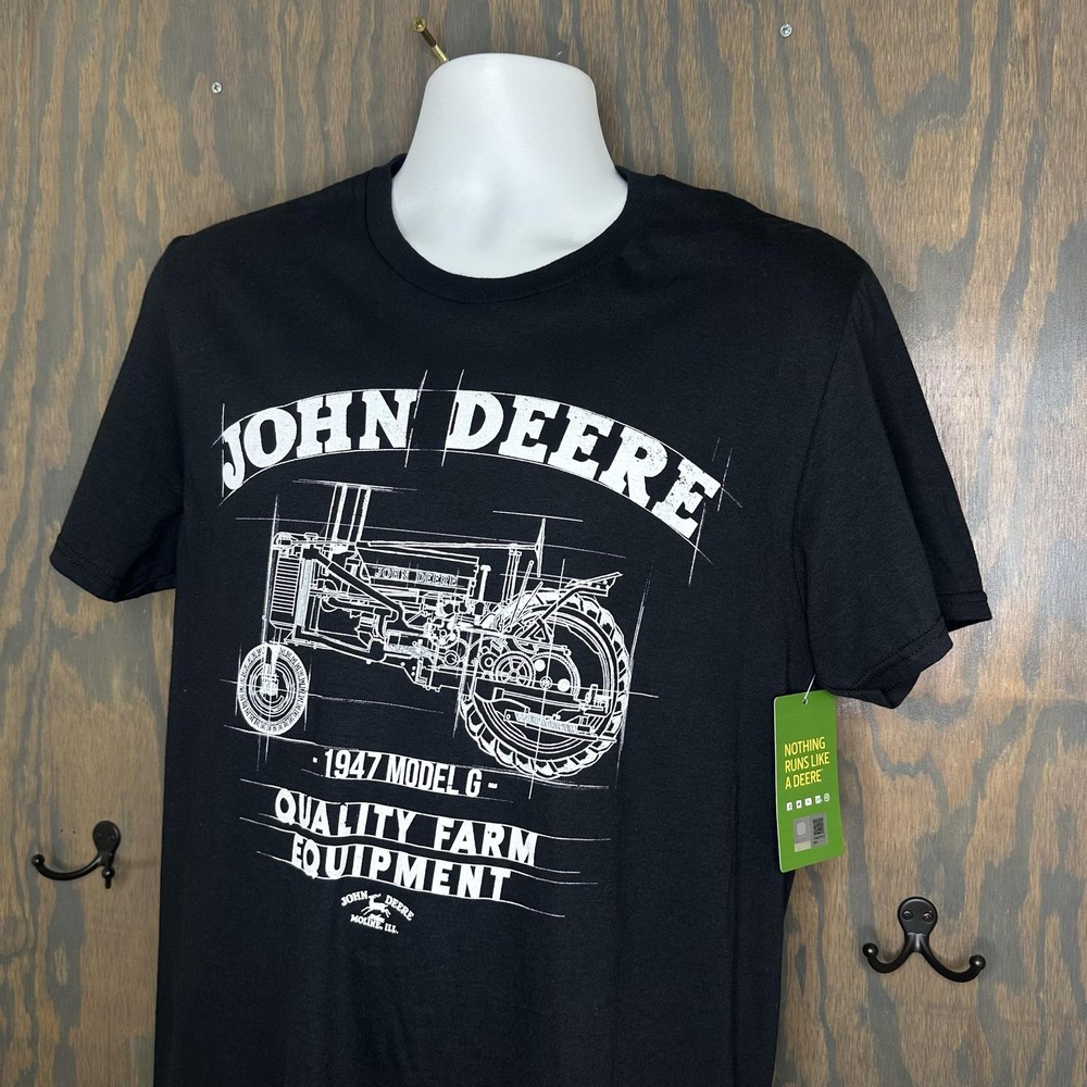 John Deere Shirt Mens Medium 1947 Model G Tractor Graphic Tee Farm Equipment