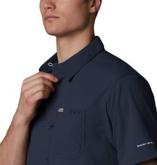 Columbia PFG Slack Tide Camp Short-Sleeve Button-Down Shirt – Collegiate Navy –