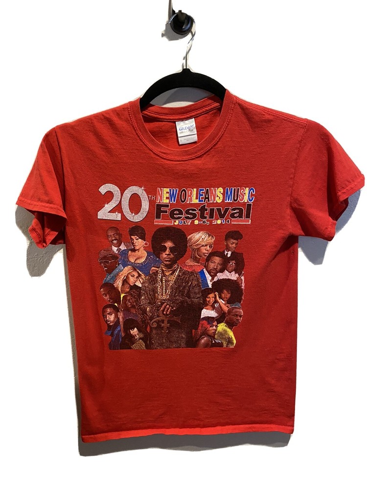 2014 New Orleans Music Festival 20th Anniversary Prince Nas Red Small Shirt