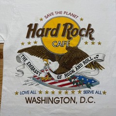 Vintage 90s Hard Rock Cafe Washington DC Bald Eagle Souvenir T-Shirt USA Medium