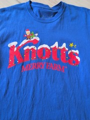 peanuts Knott’s Merry Farm Blue T Shirt Size L Charlie Brown, Snoopy, Woodstock