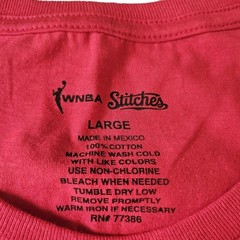 WNBA x Stitches Caitlin Clark Indiana Fever T Shirt Large Red 2025 Cotton NWT