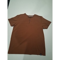 Free Planet Men’s Henley Shirt Size L Brown Short Sleeve It’s All About The…
