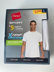 Hanes Sport X-temp 5 Tagless T-Shirts White Size Large