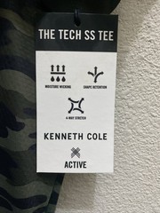 NEW Kenneth Cole Active T Shirt 2XL Green Camo Crew Neck Tech SS Tee NWT $49