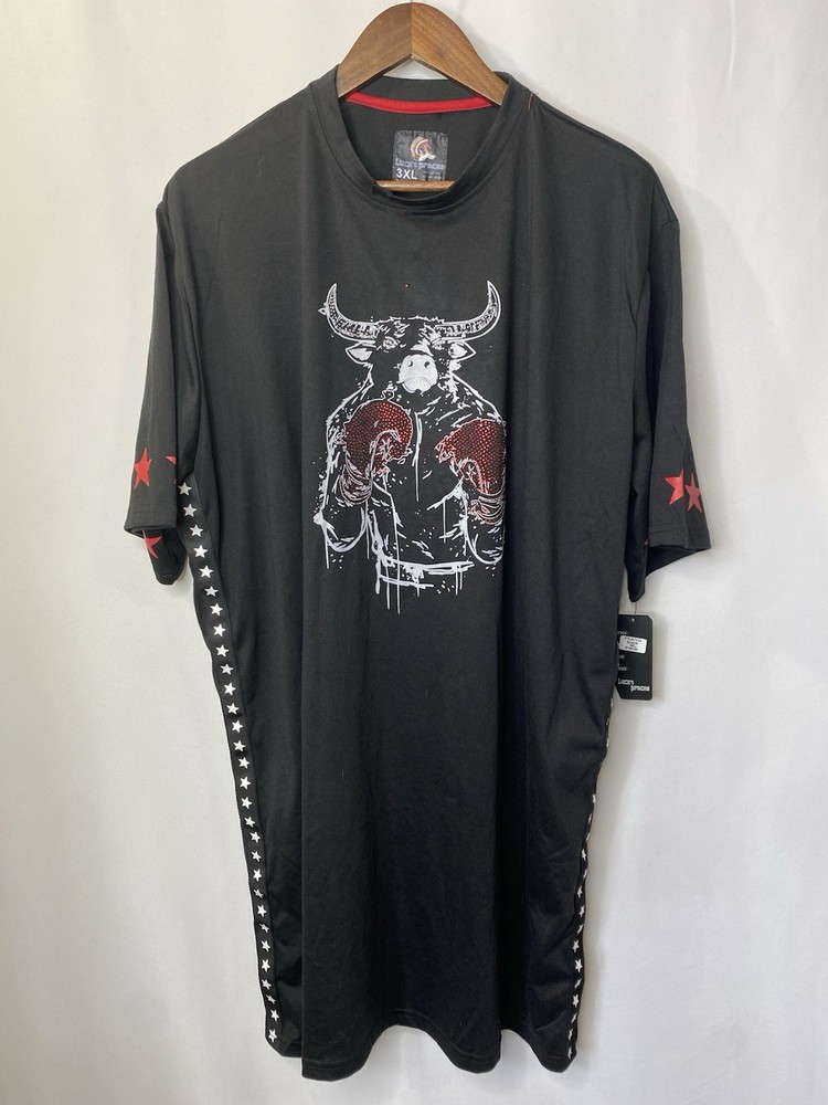 NWT Lucky Apache Men’s Boxing Bull Shirt Size 3XL Streetwear Swag Patriotic Star