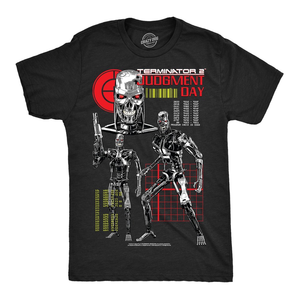 Mens Funny T Shirts Terminator 2 Endo Collage Retro Terminator Movie Tee For Men