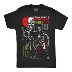 Mens Funny T Shirts Terminator 2 Endo Collage Retro Terminator Movie Tee For Men