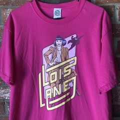 DC Comics Lois Lane Pink T-Shirt Size Large Jerzees Hi Densi-T 
