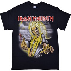 Iron Maiden Killers Black T-Shirt Liquid Blue