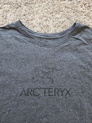 ARCTERYX Spellout Arc’word T-Shirt Short Sleeve Men’s XL X-LARGE Gray Black Logo