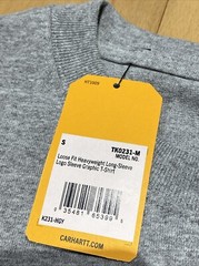 NEW Small Carhartt Men K231 Workwear Long Sleeve Graphic Logo TShirt Loose Fit