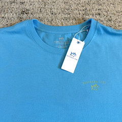 Southern Tide Mens Take The Helm SS Graphic T-Shirt Aquarius Blue Size Large NWT