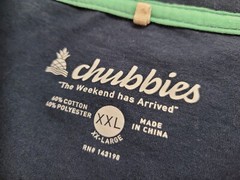 Chubbies Shirt Mens 2XL Blue Pocket Tee Logo Taco Weekend Neon Pineapple Casual