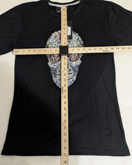 New Fashion Skulls Rhinestone Mens Luxury Short Sleeve T Shirt Trend Streetwear