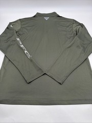 Colombia Sportswear PFG Polo Long Sleeve T-shirt Men XL Green Logo 1/4Zip.47285