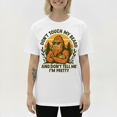 Don’t Touch My Beard Bigfoot T-Shirt Funny Sasquatch Sunglasses Retro Tee S-5XL
