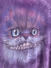 Cheshire Cat Alice in Wonderland Vintage Tie-Dye Graphic T-Shirt Kids Sz.L