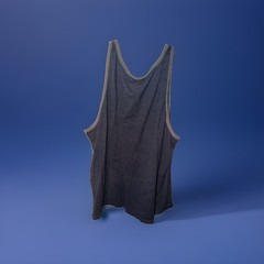 Fruit of the Loom Platinum Men’s 2XL Gray/Blue Tank Top Crew Neck Logo