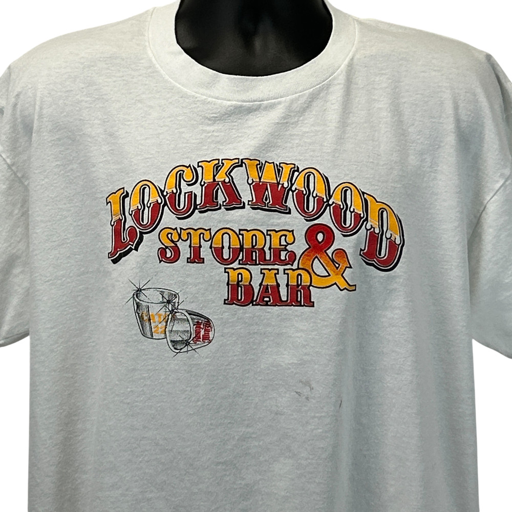 Vintage 90s Lockwood Store and Bar T Shirt White Catch 22 Tee Unisex XL X-Large