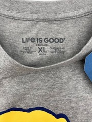 Peace Love Dogs Life is Good Crusher Grey Mens Shirt Short Sleeve X.Large Size