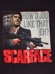 Vintage Y2K Scarface Tony Montana Al Pacino T Shirt Mens XL Black Movie Tee