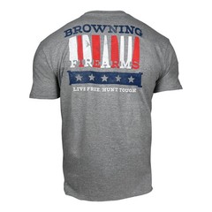 Browning Striped Firearms T-Shirt (L)- Graphite Heather