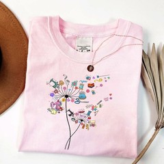 Cute Sewing Dandelion Quilting Flowers Quilter Sewing T-Shirt Tee
