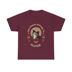 Customise Your Pet Photo Unisex T-shirt – This Human Belongs To